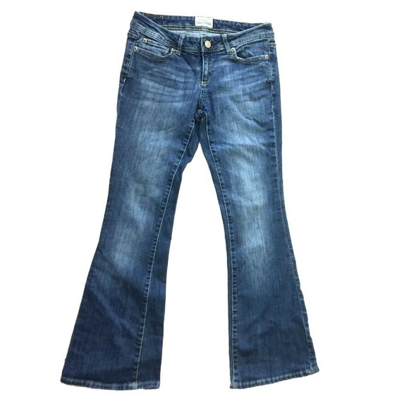 Aeropostale Womens Jeans Sz 3/4 Short 28x28.5" Hailey Flare Medium Wash Faded - Picture 1 of 8